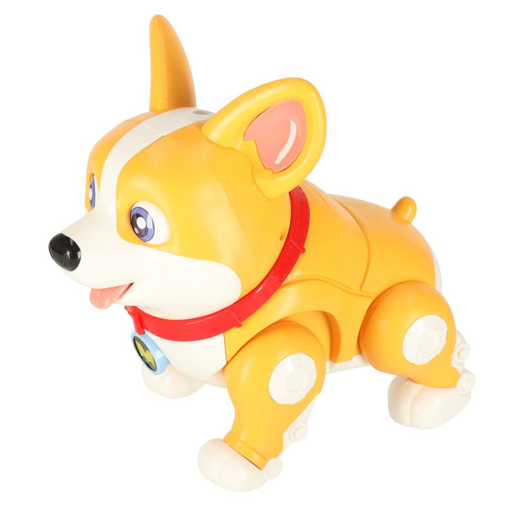 Hund interaktiv robot med Corgi, glødende ører og musik