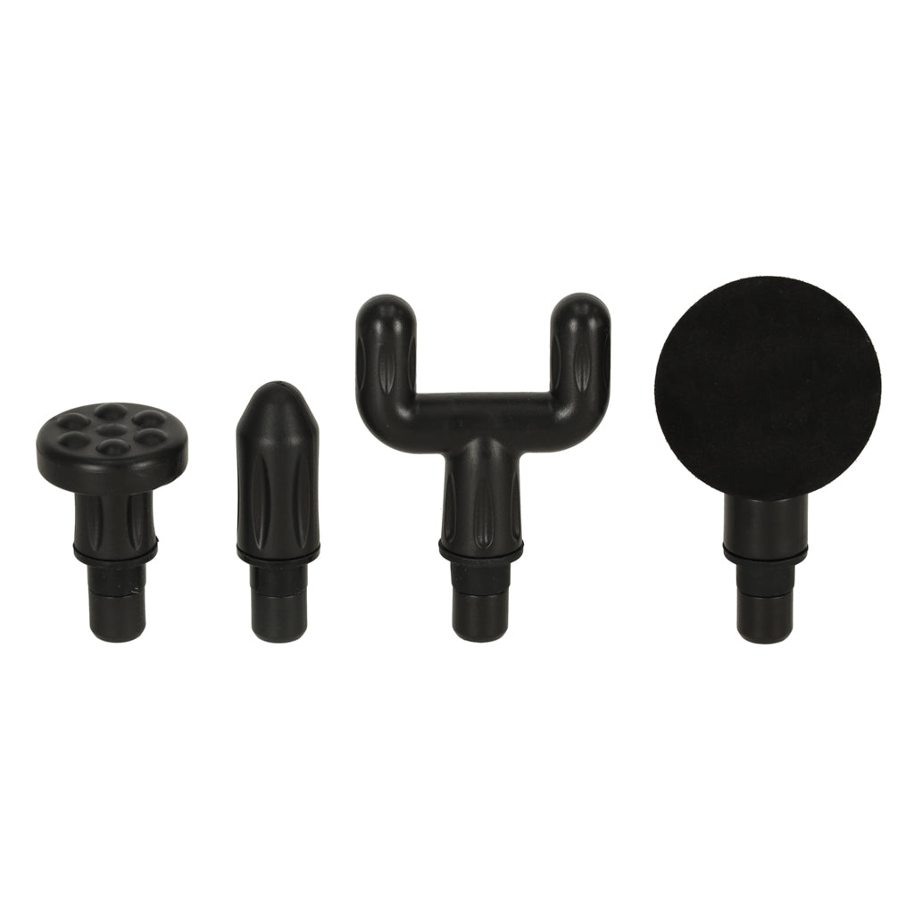 Massagepistol med 4 ender, sort