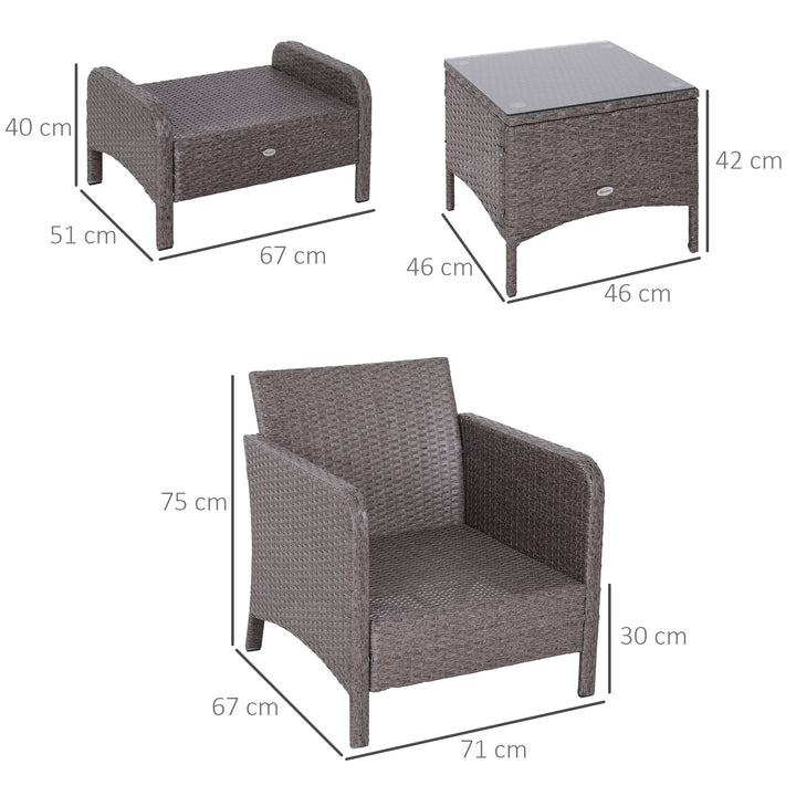 5-Delt polyrattan havemøbelsæt siddegruppe havemøbelsæt sofasæt lounge med hynder mørkegrå 2 x lænestole 1 x sofabord 2 x skamler