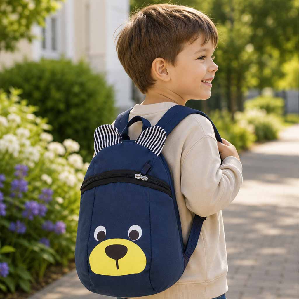 Børnehaverygsæk børnerygsæk bamse marineblå