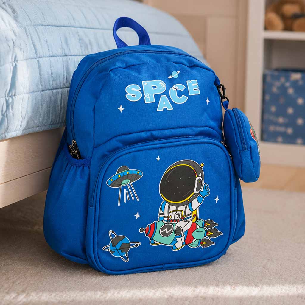 Børnehave skolerygsæk børne astronaut 30x14x23cm