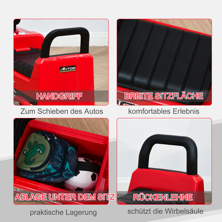 Køretøj køretøj baby køretøj børnebil licenseret af mercedes antos lastbil style med lys til børn fra 12 til 36 måneder metal pp plast rød+sort 62,5x28,5x45cm