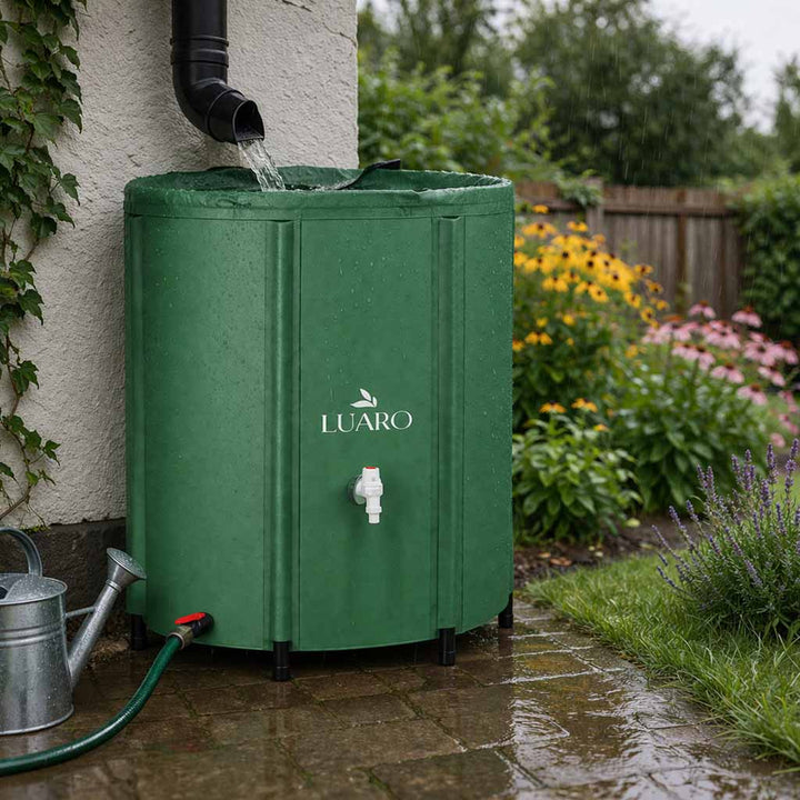 Regnvandstank med vandhane, regnvandstønde, 200L