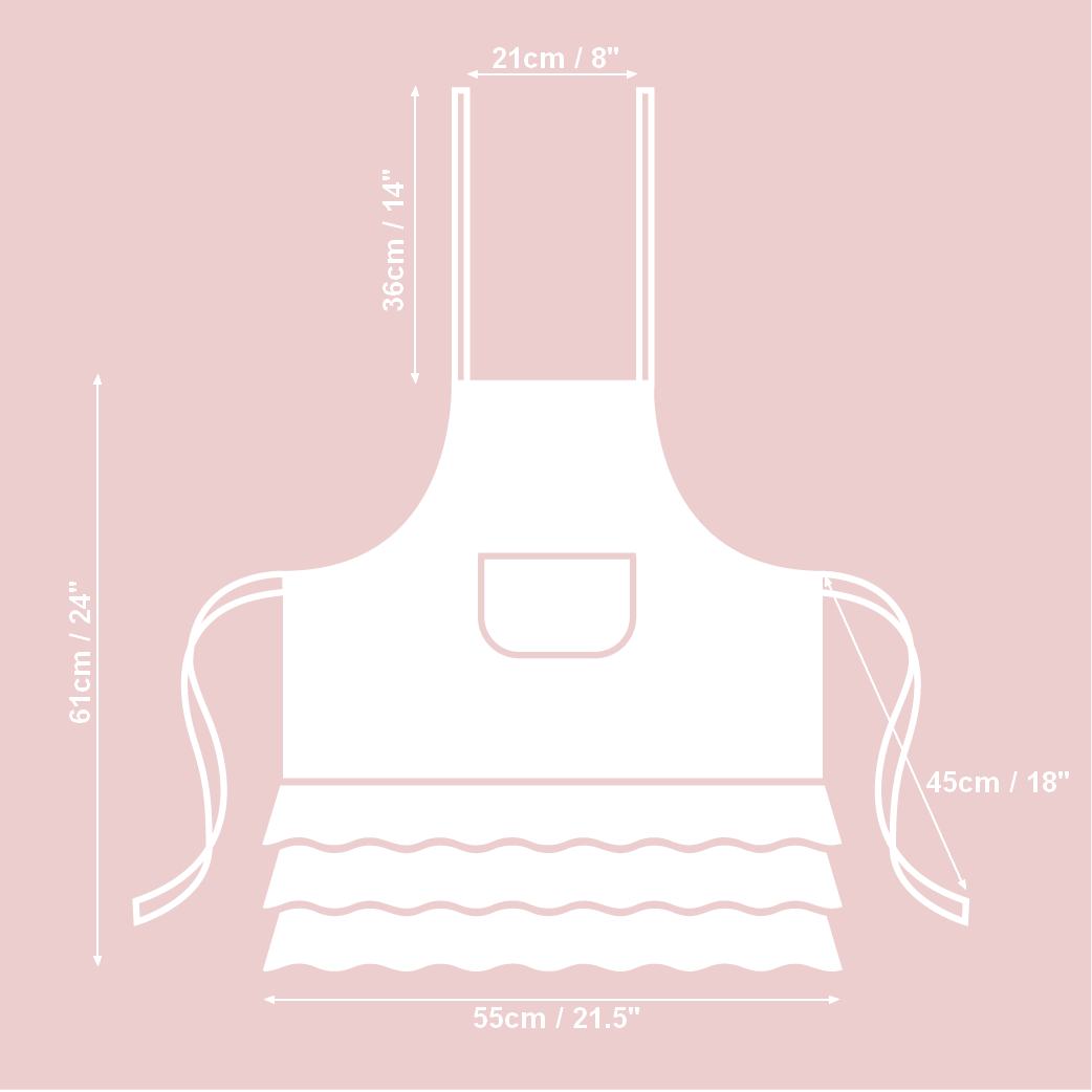 Forklæde til børn, bomuld-hør blanding, printet, Lemon Linen kollektion
