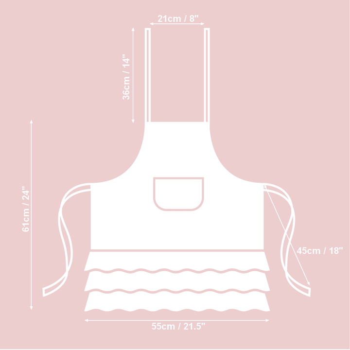 Forklæde til børn, bomuld-hør blanding, printet, Lemon Linen kollektion