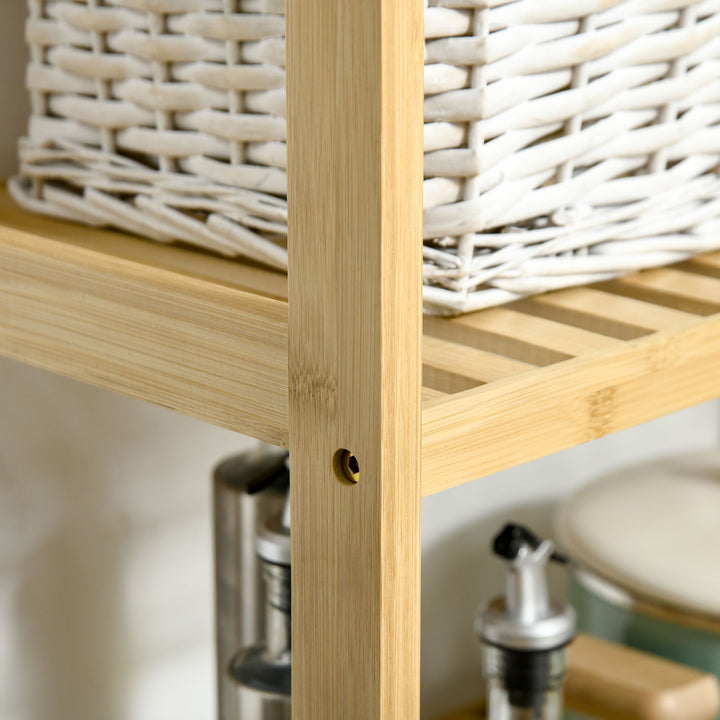 Bambushylde med 3 hylder, bambus, 62 cm x 33 cm x 80 cm, naturlig