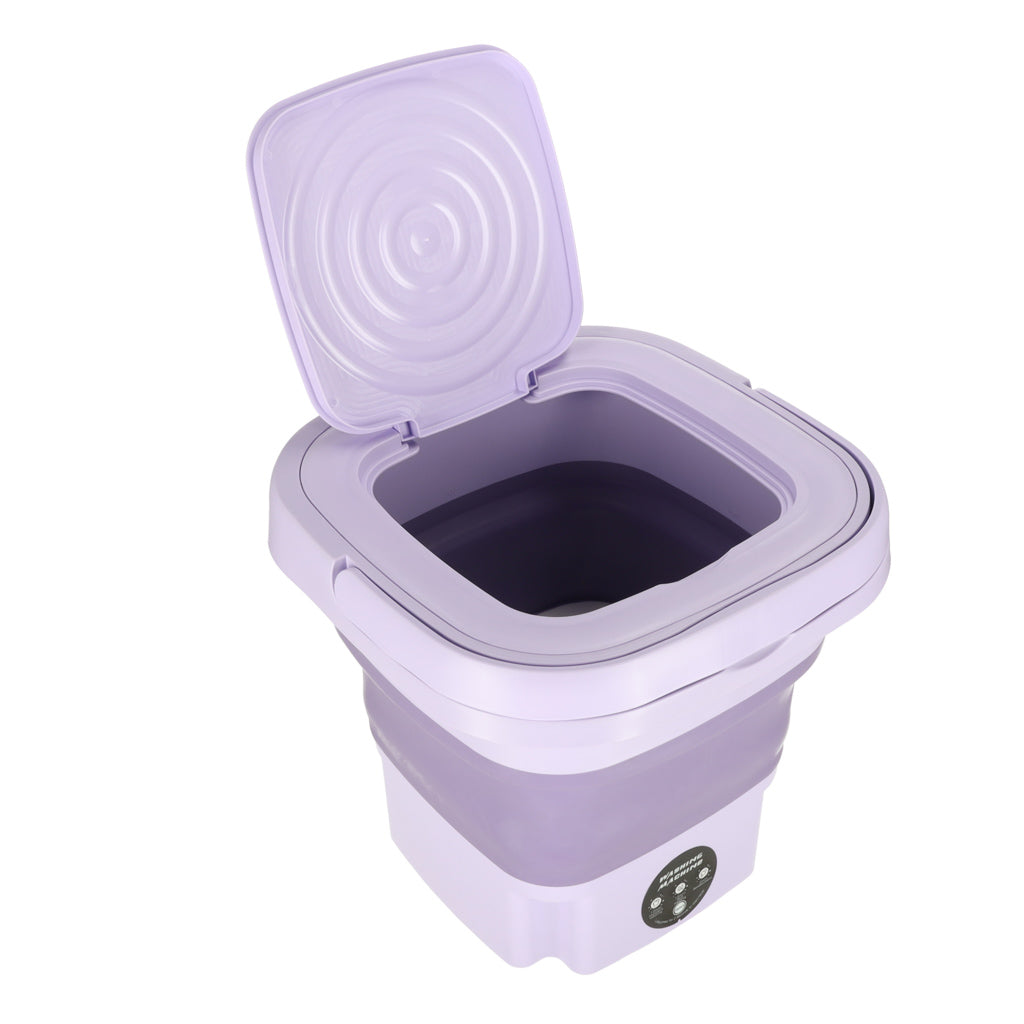 Mini foldbar bærbar vaskemaskine 12L lilla