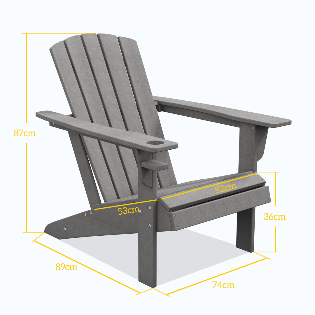 Havestol, ergonomisk design, vejrbestandig, HDPE, grå, 75 x 87 x 90 cm