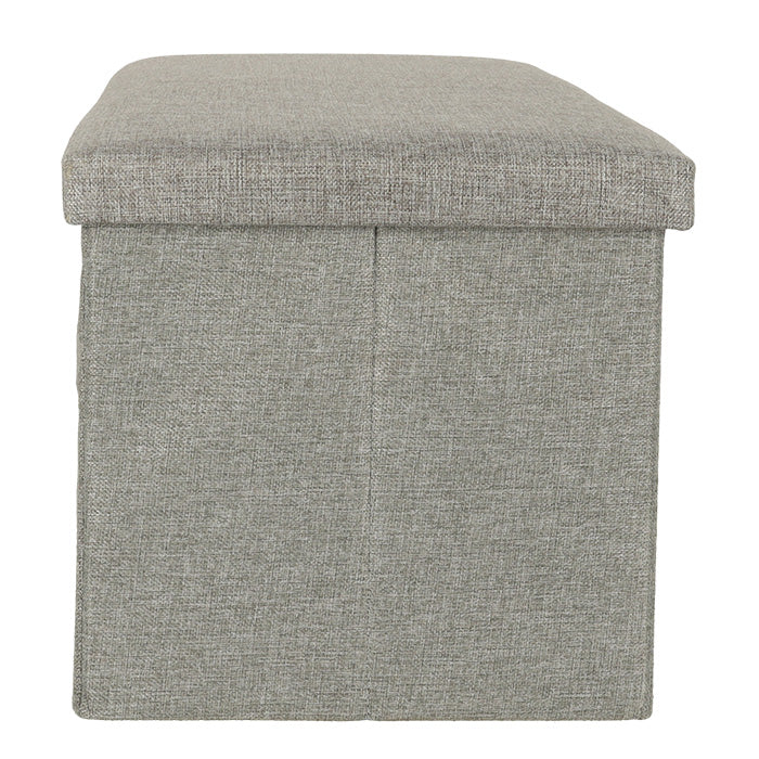 Sammenklappelig puf med opbevaringsrum grå stor 76x38x38cm