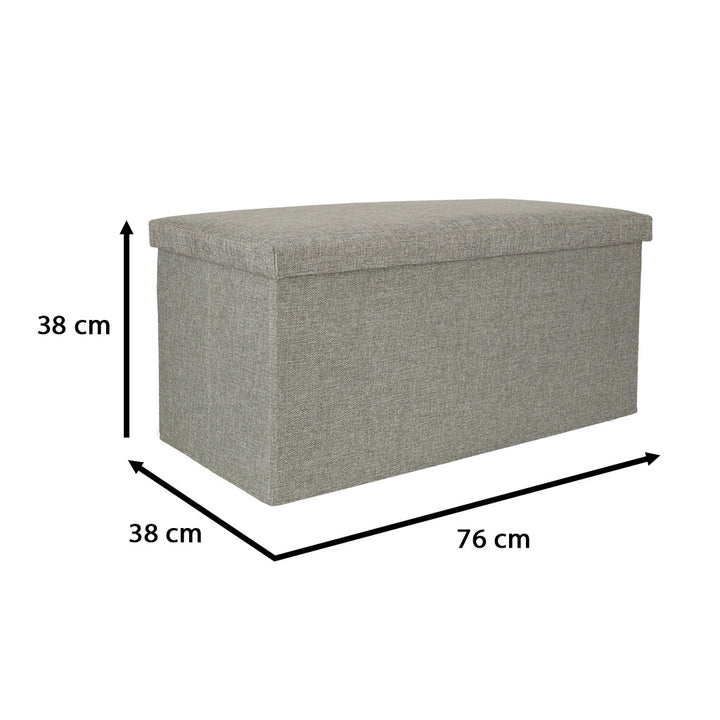 Sammenklappelig puf med opbevaringsrum grå stor 76x38x38cm