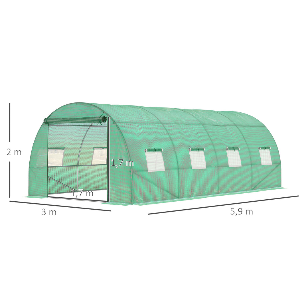 Foliedrivhus, walk-in drivhus, polytunnel, drivhus, plast, stål, grøn