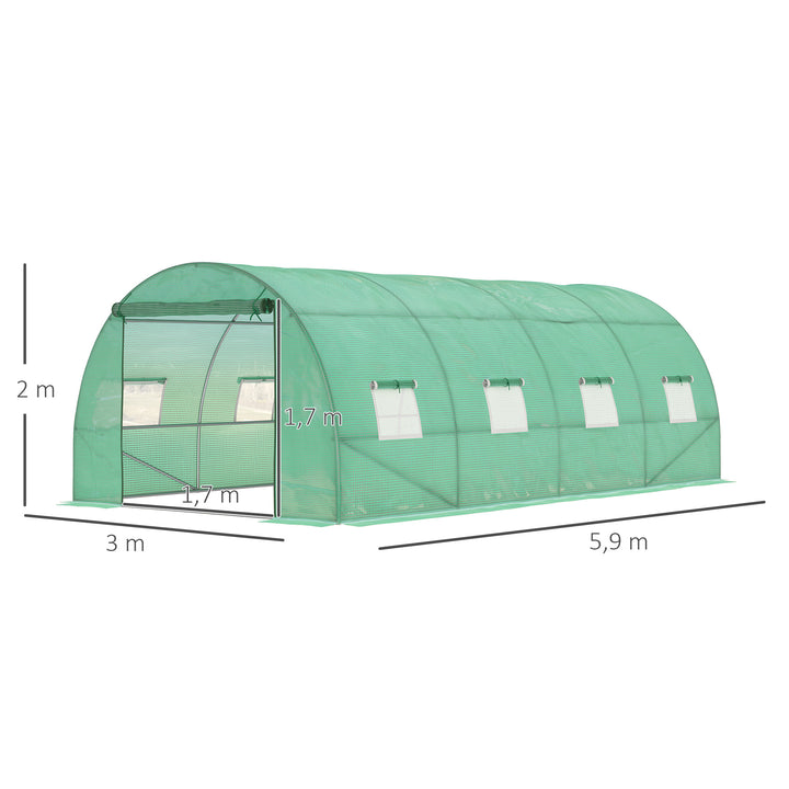 Foliedrivhus, walk-in drivhus, polytunnel, drivhus, plast, stål, grøn