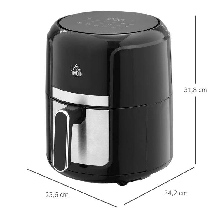 4L airfryer, 12 programmer, 80-200°c temperatur, non-stick belægning, sort