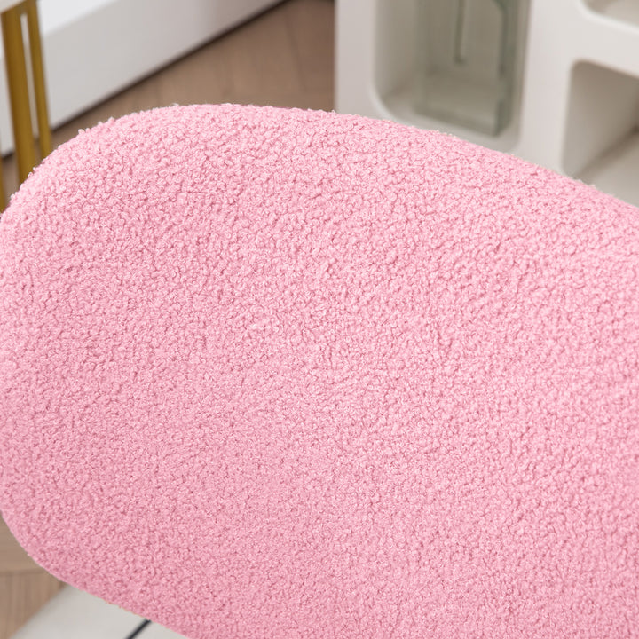 Kontorstol, computerstol, drejelig, højdejusterbar, 48 cm x 53 cm x 80-90 cm, pink