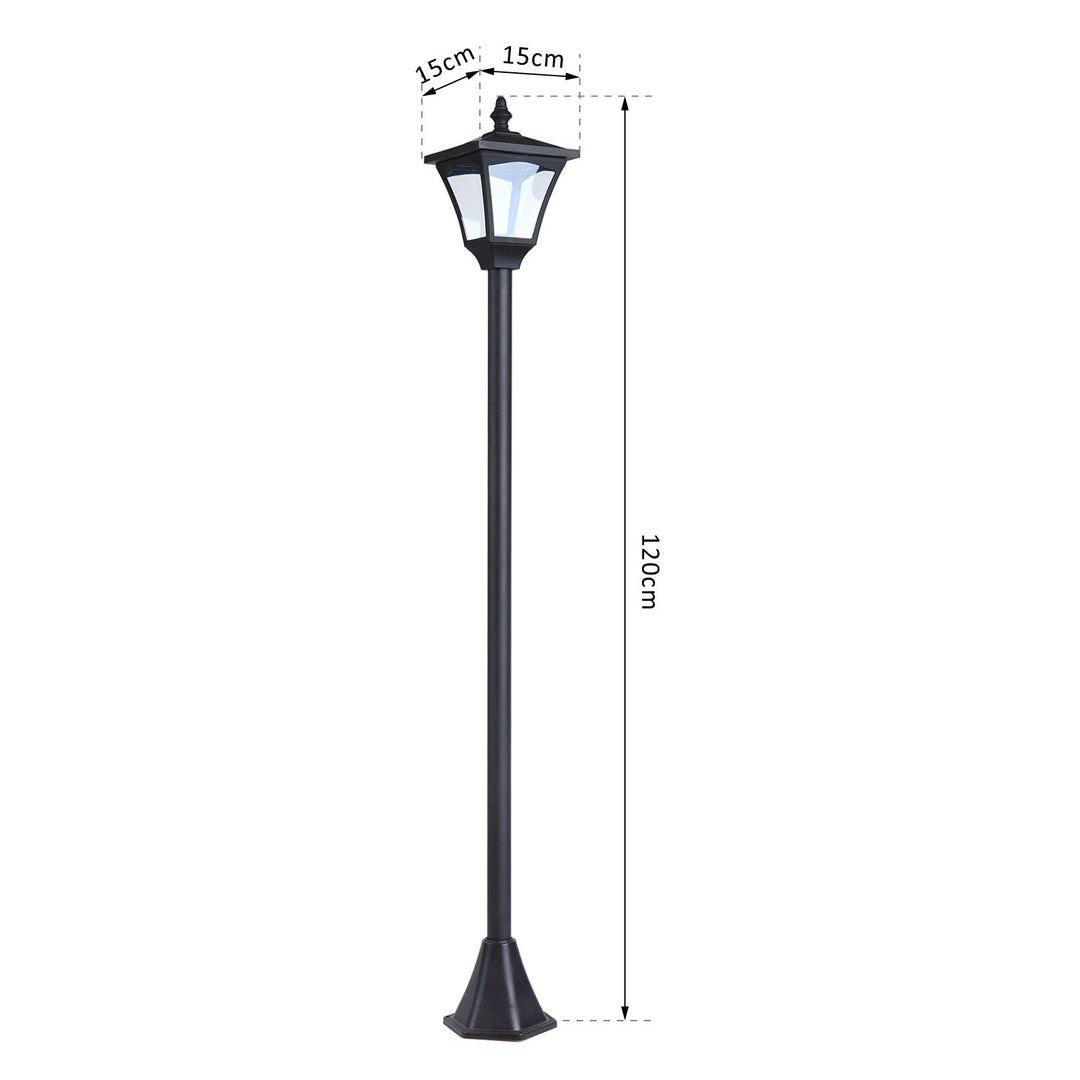Solcellehavelanterne LED 30 lumen solcellelampe jordspyd 120 cm sort