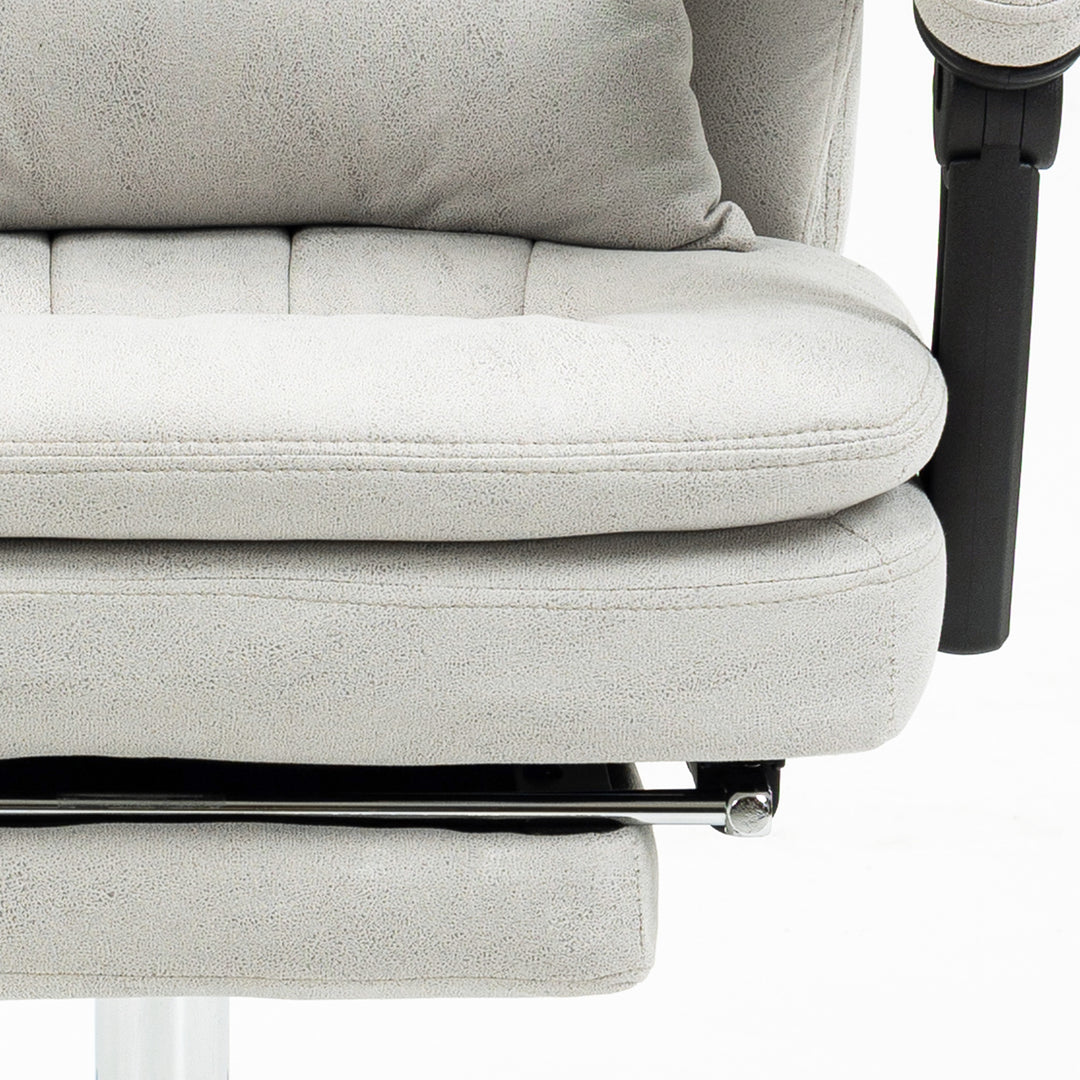 Kontorstol med massage- og varmefunktion, ergonomisk, 66x67x110-118cm, cremehvid