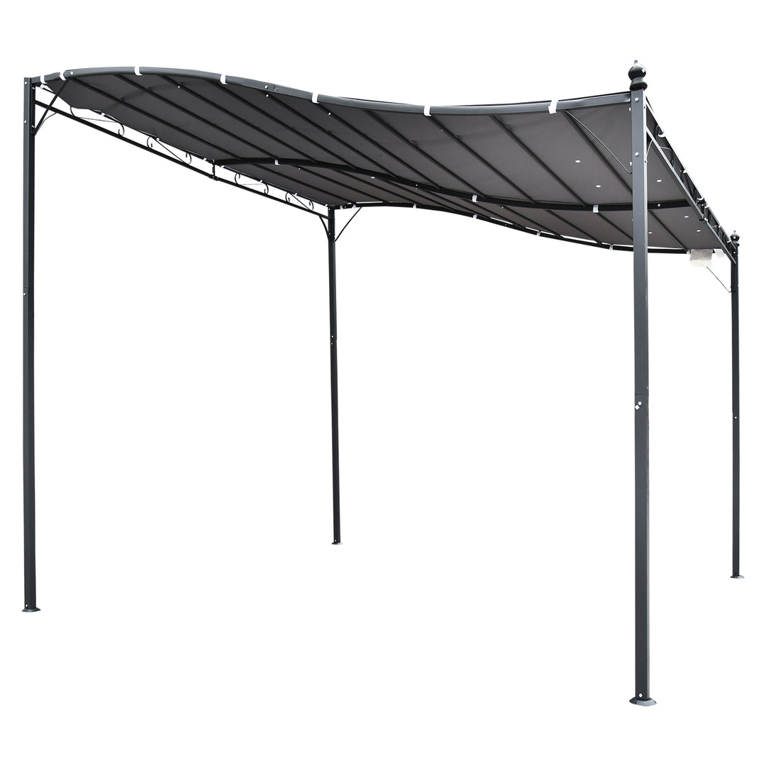 Pergola havepavillon pavilion baldakintelt metal grå 297x297cm