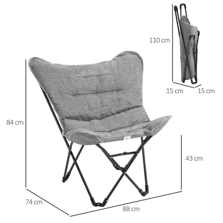 Klapstol foldbar campingstol polstret udendørs klapstol op til 120 kg lasteevne robust fiskestol havestol til haven camping strand