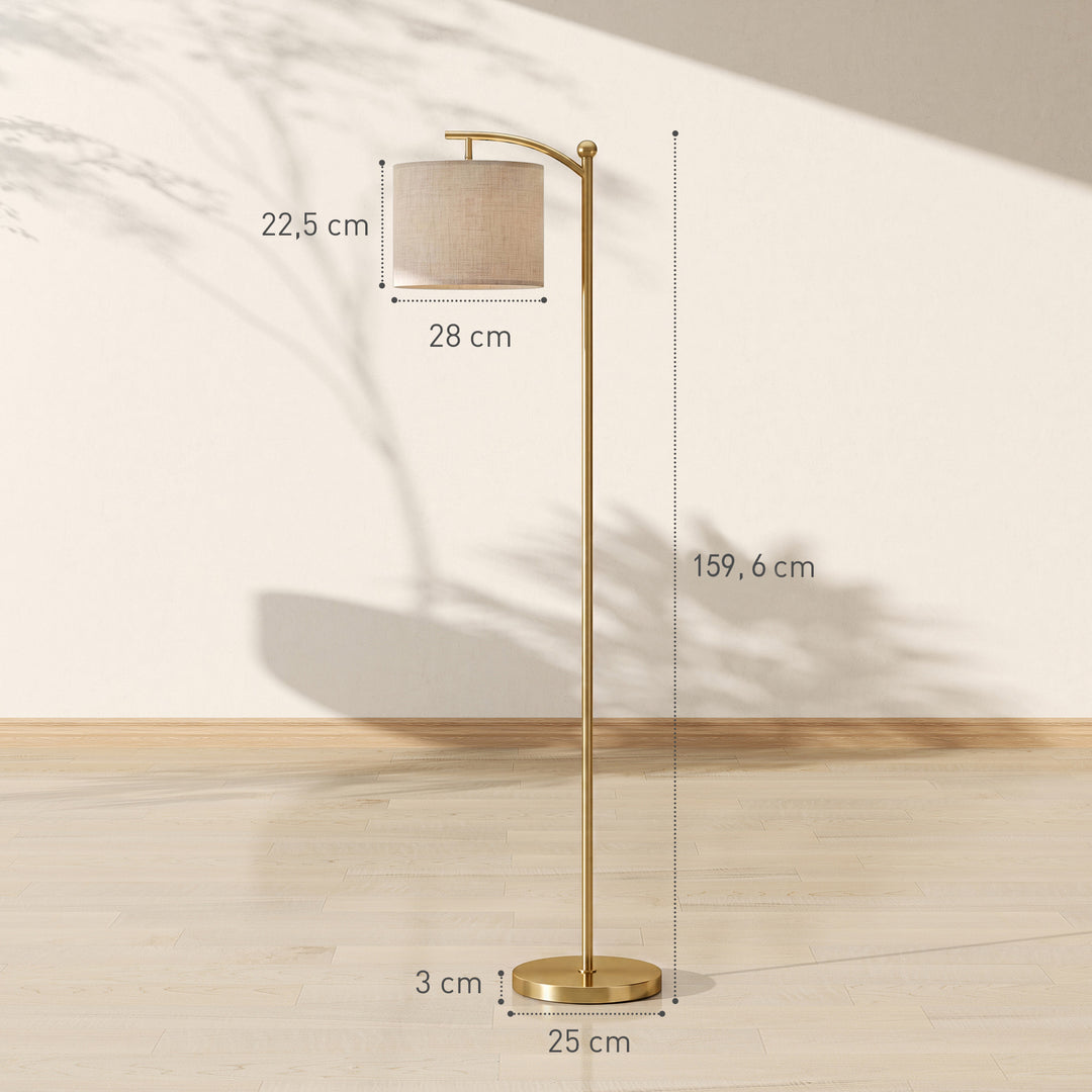 LED-gulvlampe trinløst dæmpbar med fodkontakttimer guld