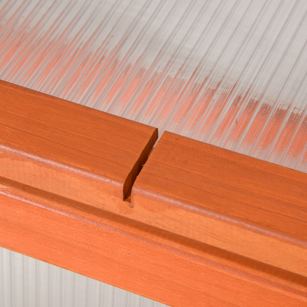 Koldramme-drivhus af træ og polycarbonat 90 x 46 x 40 cm drivhus med overdækning vejrbestandig koldrammekasse til haveplantebed orange