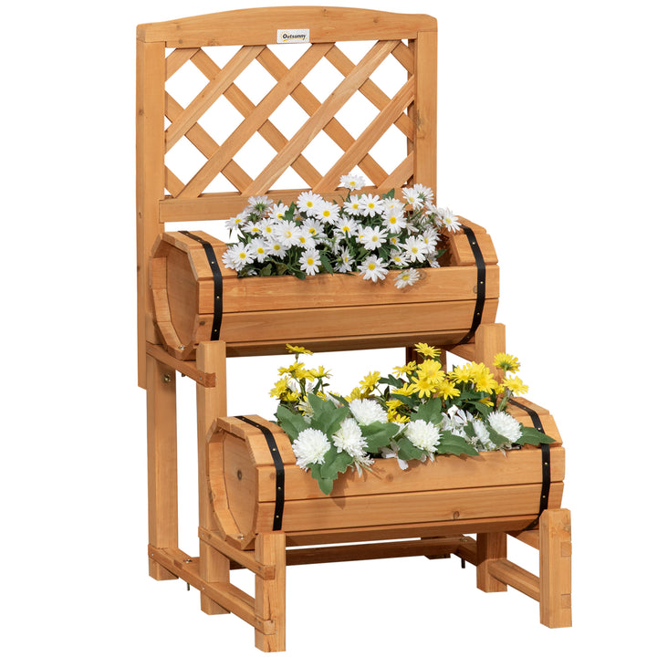 Højbed i rustikt design, plantekasse, inklusive espalier, vejrbestandigt, behandlet massivt træ