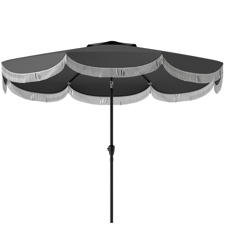 Parasol ø269 cm, uv-beskyttelsesparasol ottekantet balkonparasol solbeskyttelse til haven, mørkegrå
