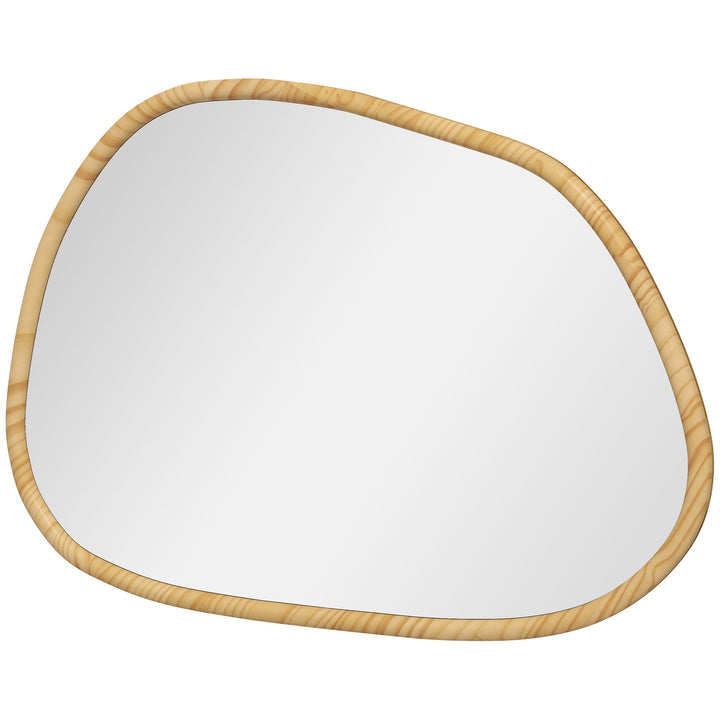 Vægspejl dekorativt spejl, vintage design, 70 cm x 2,1 cm x 50 cm, massivt træ, naturlig