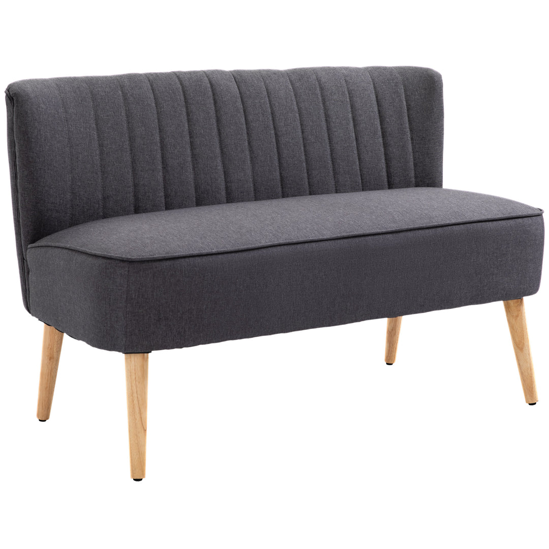2-personers sofa, blød polstring, letplejeligt betræk, op til 220 kg, 117 x 56,5 x 77 cm, mørkegrå