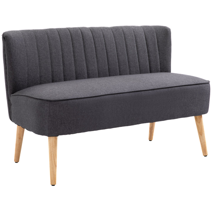 2-personers sofa, blød polstring, letplejeligt betræk, op til 220 kg, 117 x 56,5 x 77 cm, mørkegrå