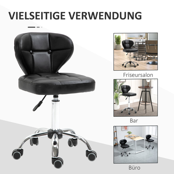 Sæt med 2 arbejdstabuer med ryglæn, 72-87 cm højdejusterbar, mørkegrå, 45 x 47 x 72-87 cm