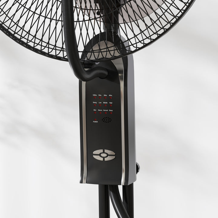 Vandkølet ventilator med luftfugter, 10° vipbar, 70° oscillerende, 3 hastighedsindstillinger, 75W, sort