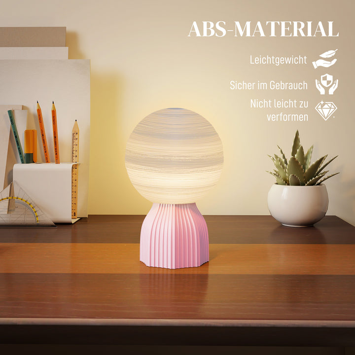 Bordlampesæt i planetarisk look, 3 farver, usb, plastik, hvid