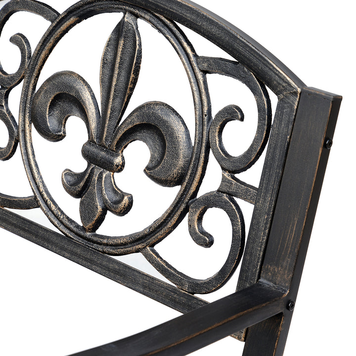 Gyngestol, havestol, gyngestol, antik havemetal bronze B60 x D73 x H85 cm