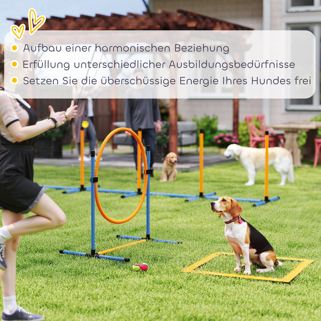 Agility set hunde 7-delt agilityudstyr til hundetræning plug-in forhindringssæt til legetræning
