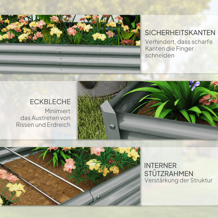 Højbed af stål, vejrbestandigt plantebed med kold ramme mod skærekant