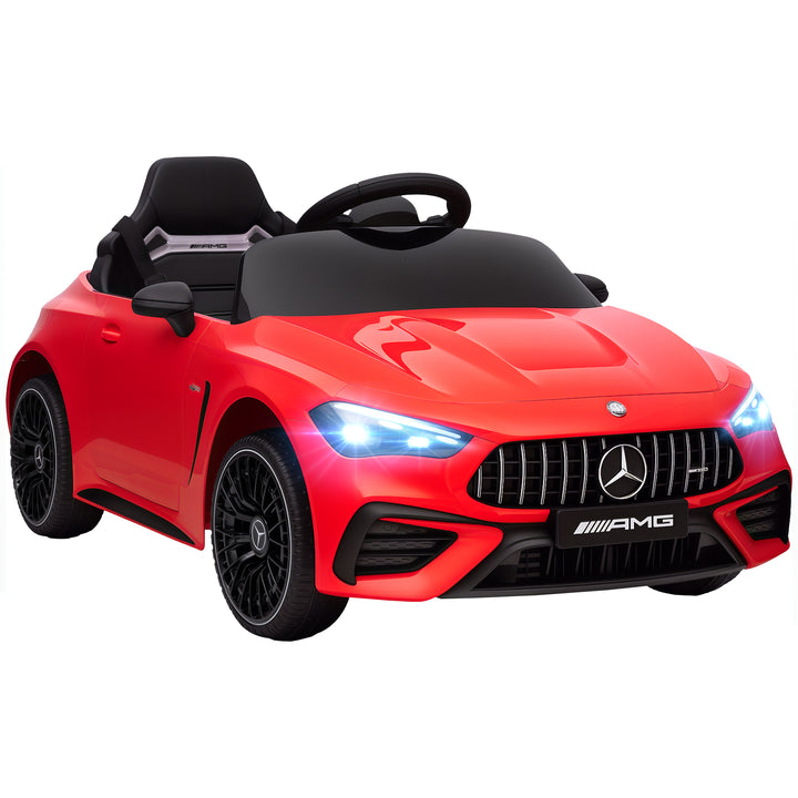 Børne elbil, Mercedes design, 12V motor, fjernbetjening, LED-lys, musik, til børn i alderen 3-6 år, rød