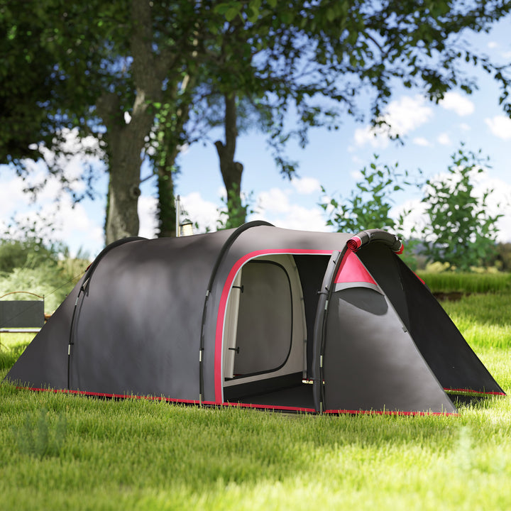 Campingtelt, pop-up-telt til 2-3 personer, forhal og soveområde, vandtæt, 426 x 206 x 154 cm, grå