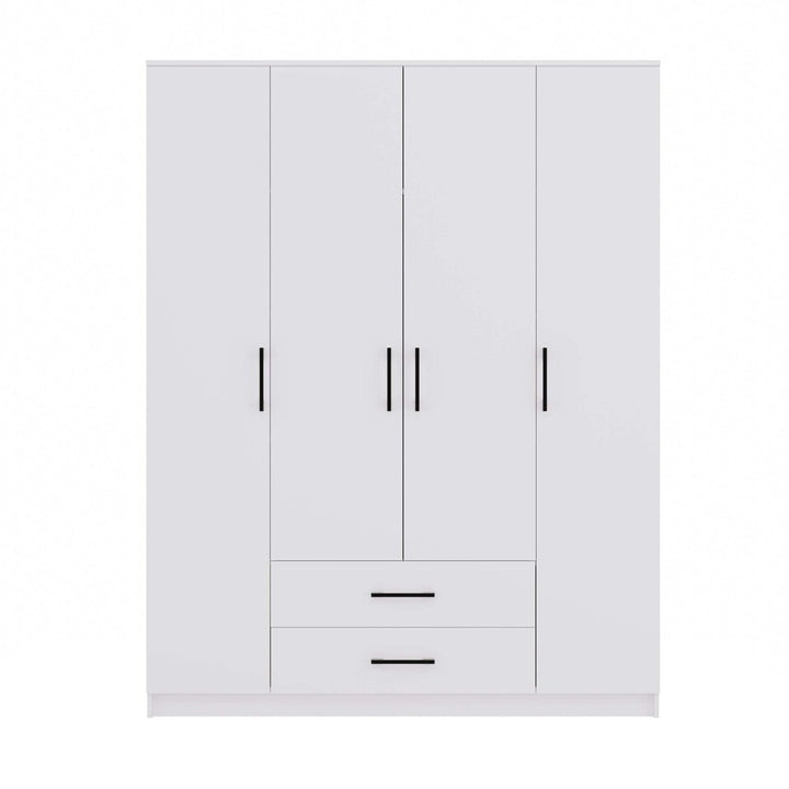 Moderne klædeskab, Højde: 205 cm Bredde: 160 cm Dybde: 54 cm, hvid