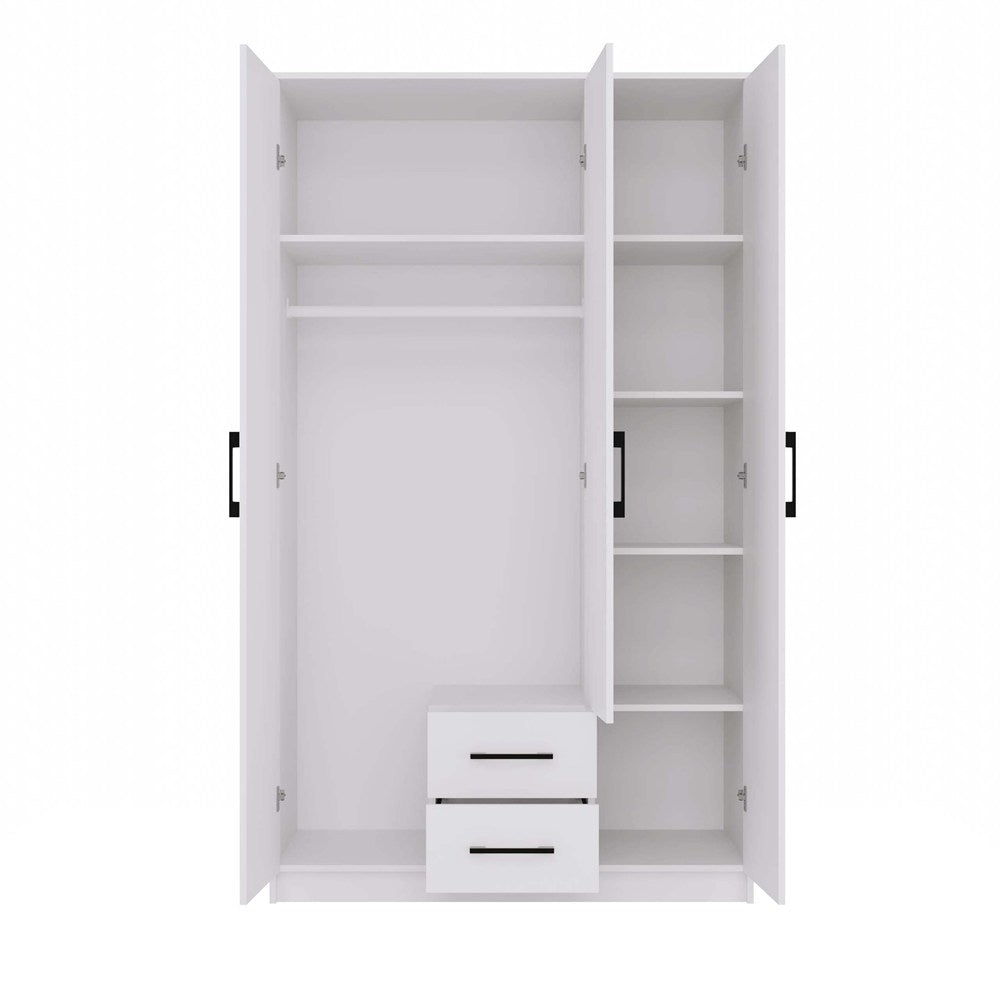 Moderne klædeskab med spejl, Højde: 205 cm Bredde: 120 cm Dybde: 54 cm, hvid