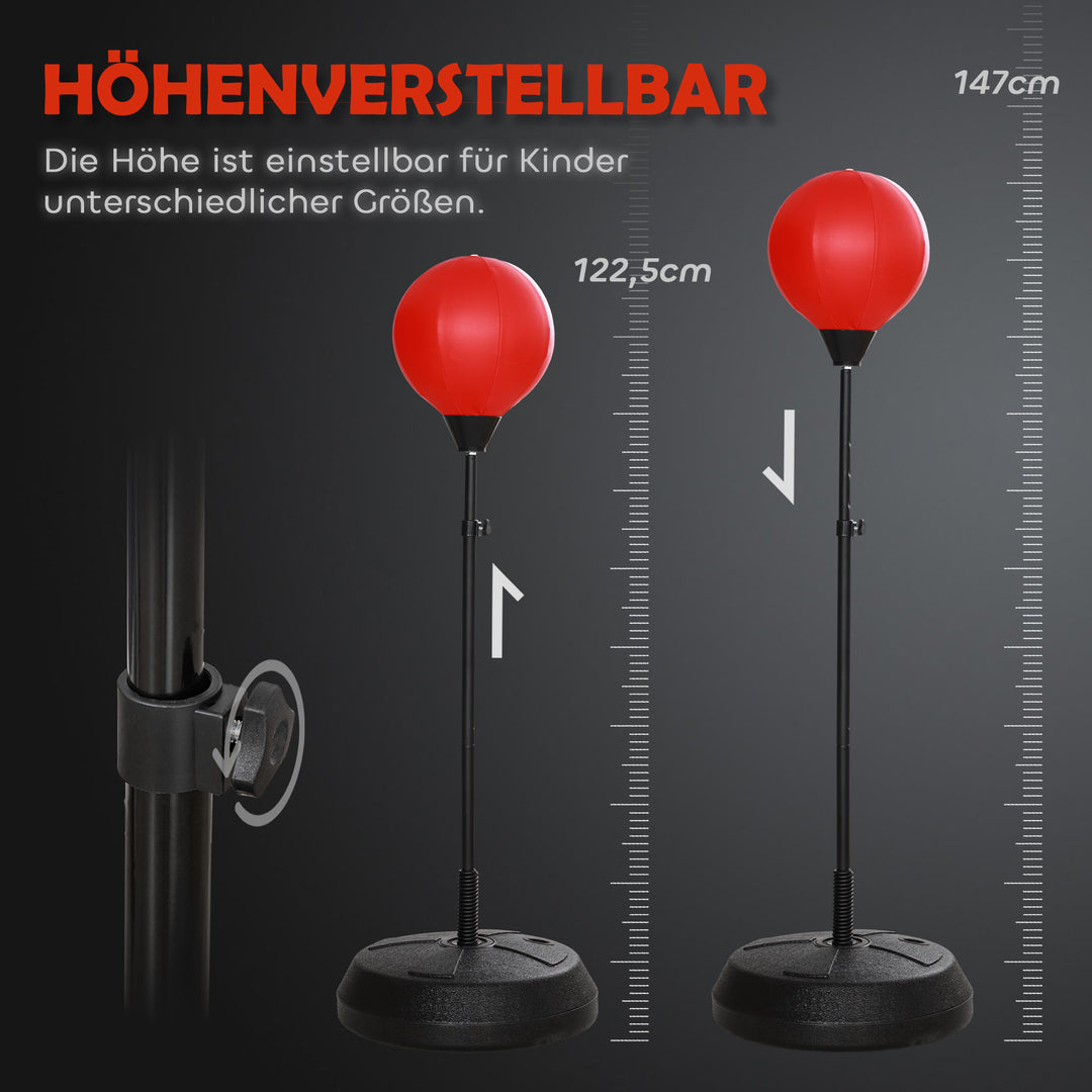 Boksebold til børn i alderen 5-10 år, med boksehandsker, højdejusterbar