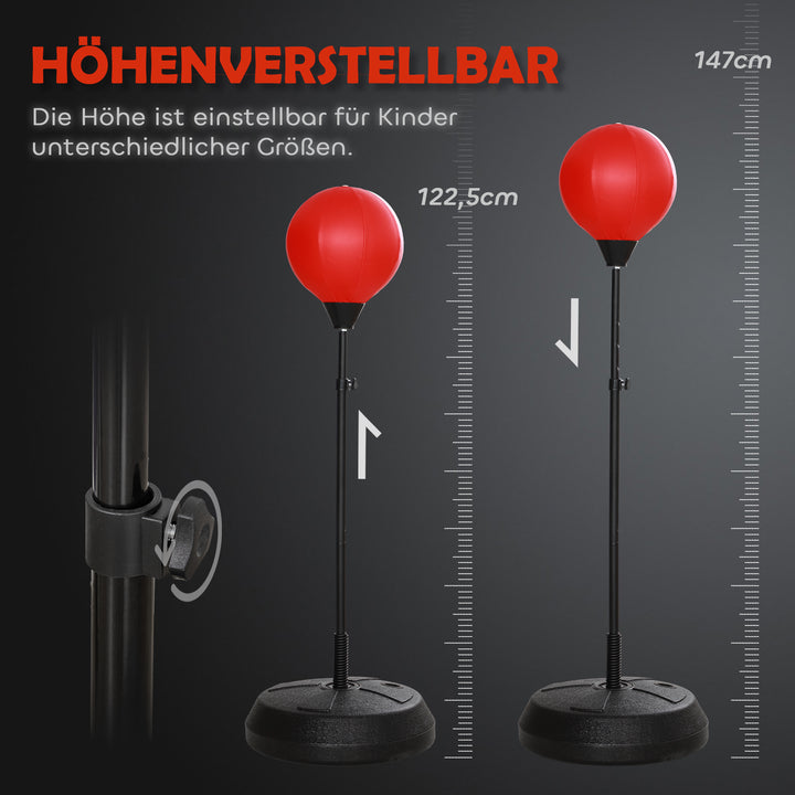 Boksebold til børn i alderen 5-10 år, med boksehandsker, højdejusterbar