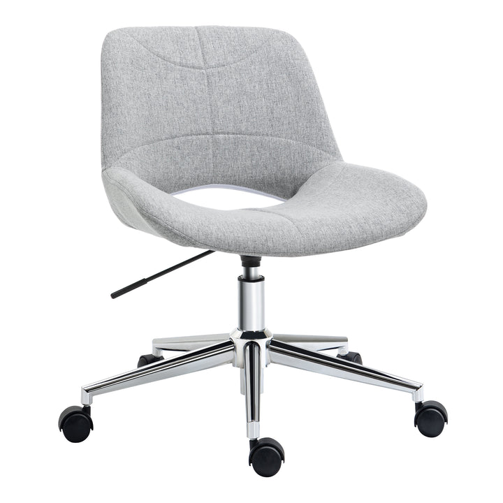 Kontorstol, højdejusterbar, 360° drejelig, op til 110 kg, metalstel, lysegrå, 49 x 56,5 x 73-82,5 cm