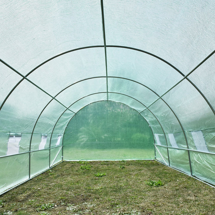 Polytunnel drivhus tomatdrivhus drivhus polytunnel koldramme med vindue grøn 595 x 300 x 200 cm