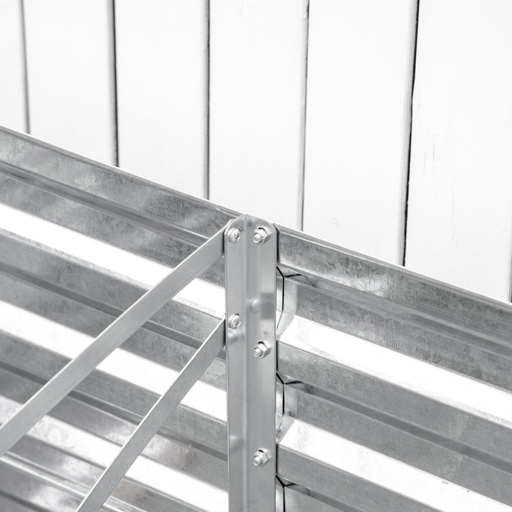 Plantepotte, praktisk blomsterbed til plantning, pleje og pleje, højbed, stål, sølv