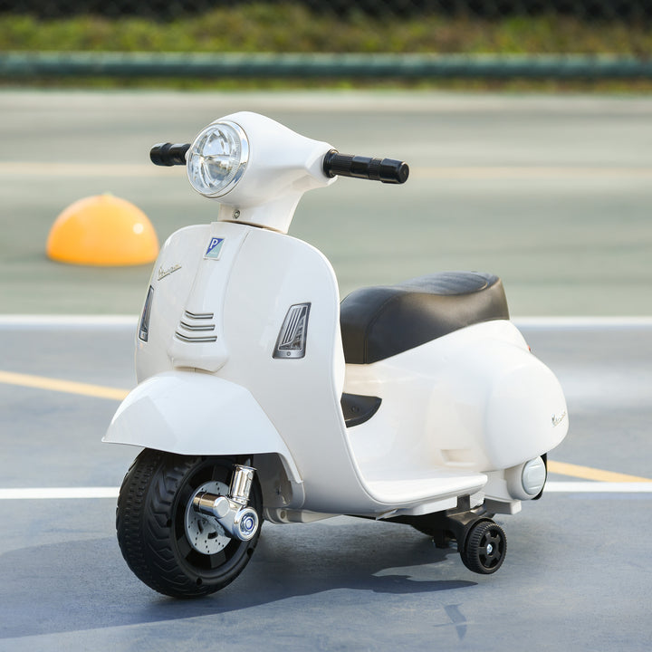 Elektrisk børnemotorcykel vespa elmotorcykel med led-lys, lyd, børne elmotorcykel til børn fra 18-36 måneder hvid
