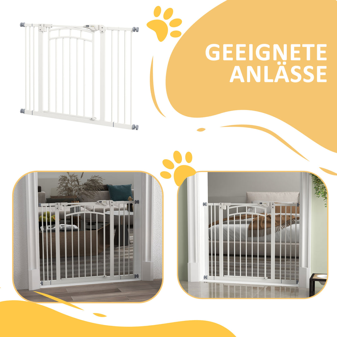 Trappegitter hundegitter, automatisk lukning, enhåndsbetjening, 100 cm x 4 cm x 76 cm, hvid