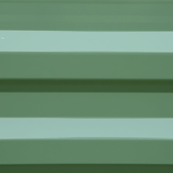 Plantekasse, sæt med 2, blomsterkasse, åben bund, stålramme, grøn, (2 x) 100 x 100 x 30 cm