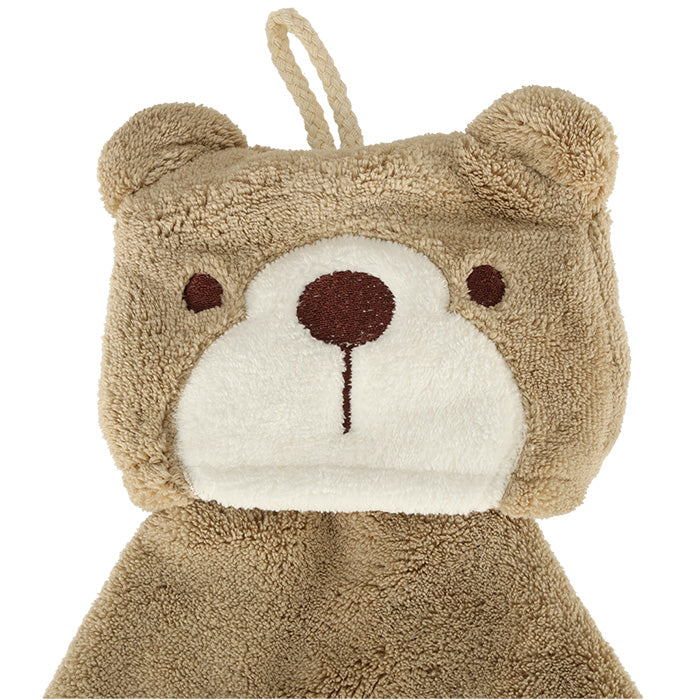 Børnehåndklæde til børnehaveklasse 42x25cm brun bamse