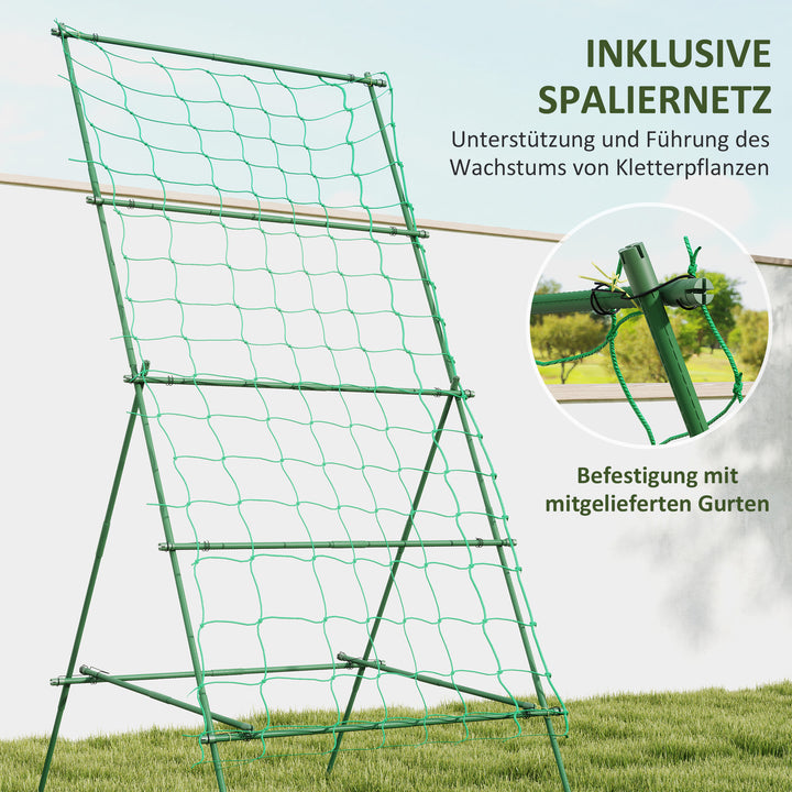 Espalier af stål til fastgørelse af rustfri a-formet espalier til klatreplanter 101x133x227 cm grøn