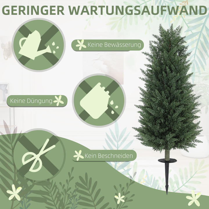 Sæt med 2 kunstige planter, kunstige cypresser med 831 blade hver, alsidige, grønne